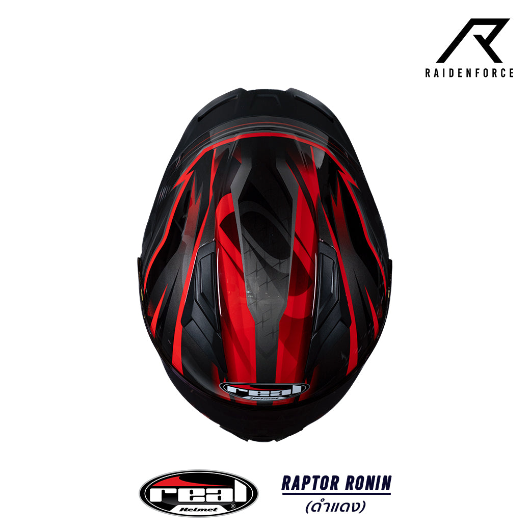 Real Helmet Raptor Ronin Black and Red Helmet