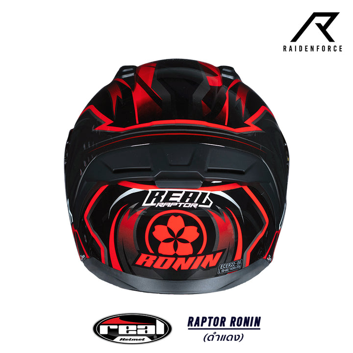 Real Helmet Raptor Ronin Black and Red Helmet