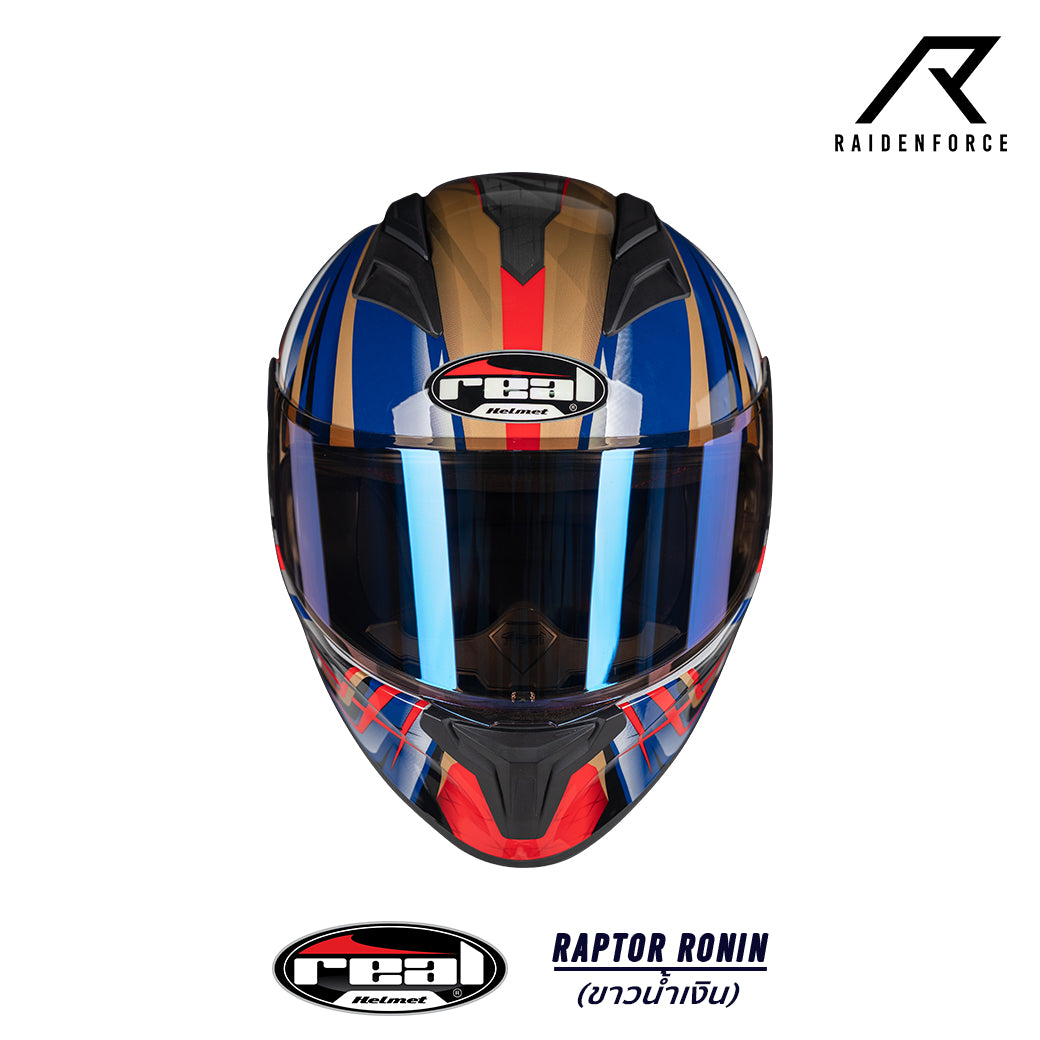 Real Helmet Raptor Ronin Helmet White and Blue