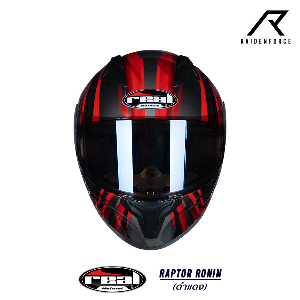 Real Helmet Raptor Ronin Black and Red Helmet