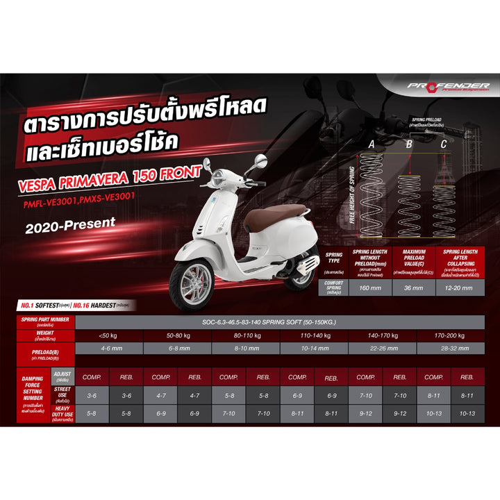 Shock PROFENDER X-Series Vespa Sprint/Primavera 125/150 black