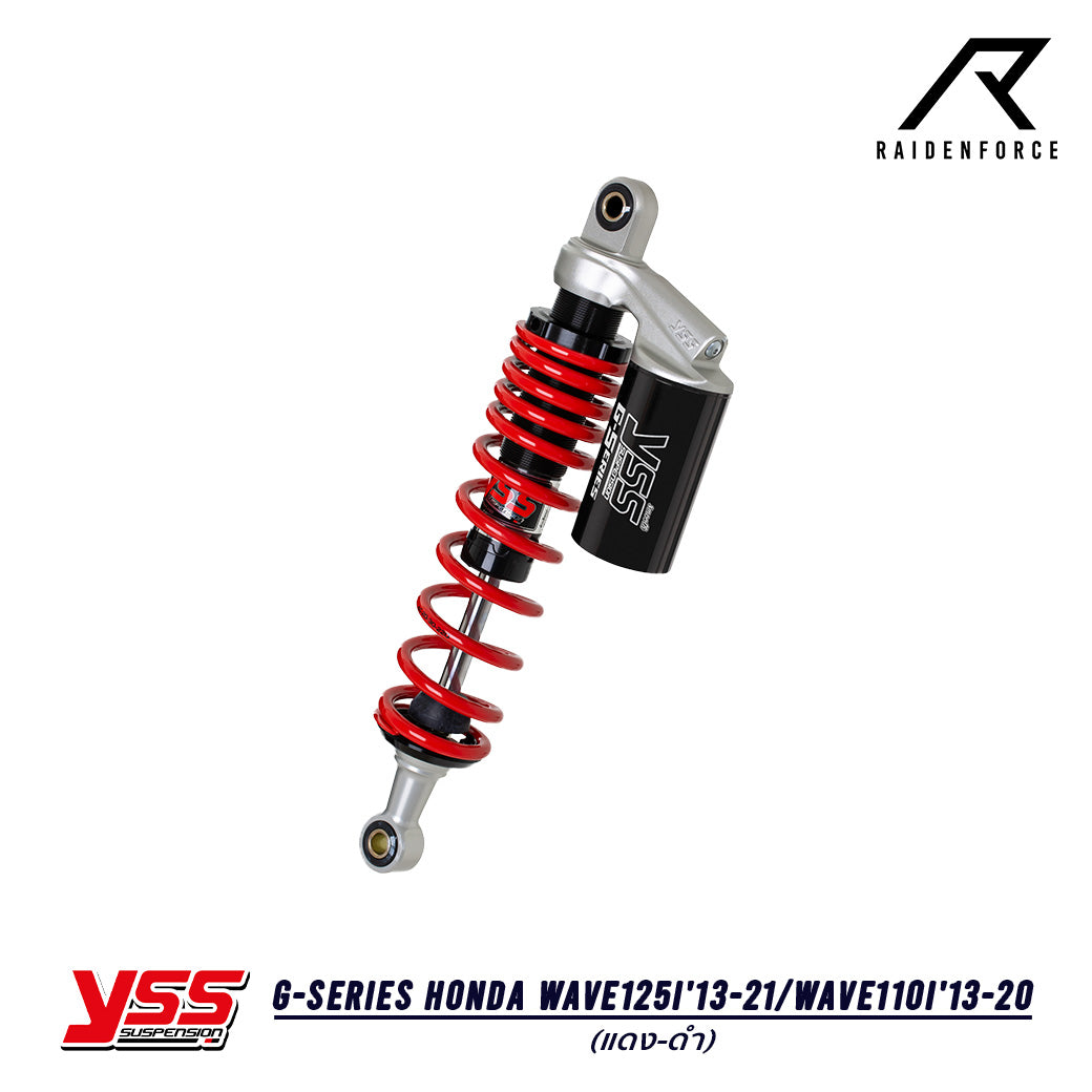Shock YSS G-Series Honda Wave125i'13-21/Wave110i'13-20, red/black
