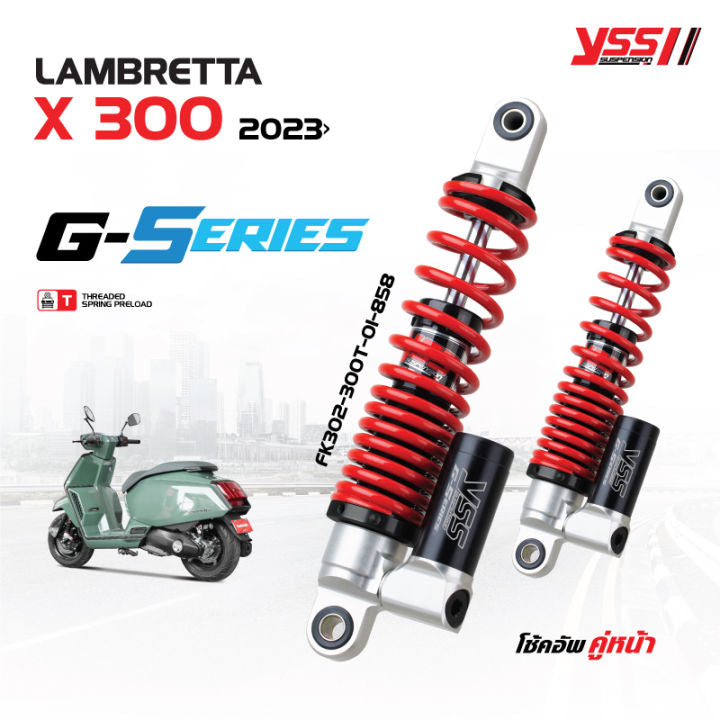 Shock YSS G-Series Lambretta X 300 year 2023 Front color black/red