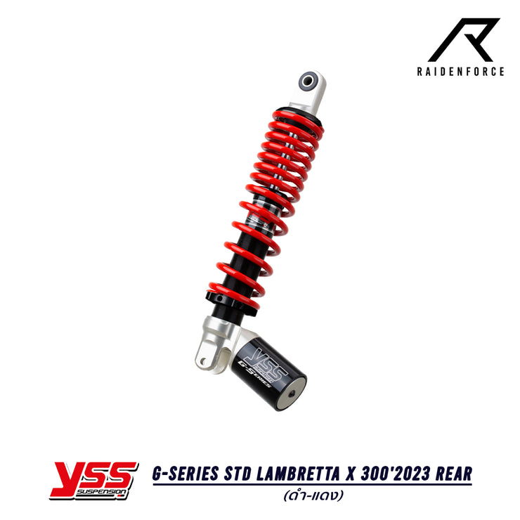 โช้ค YSS G-Series STD Lambretta/X300'23 Rear สีดำ/แดง/ดำ