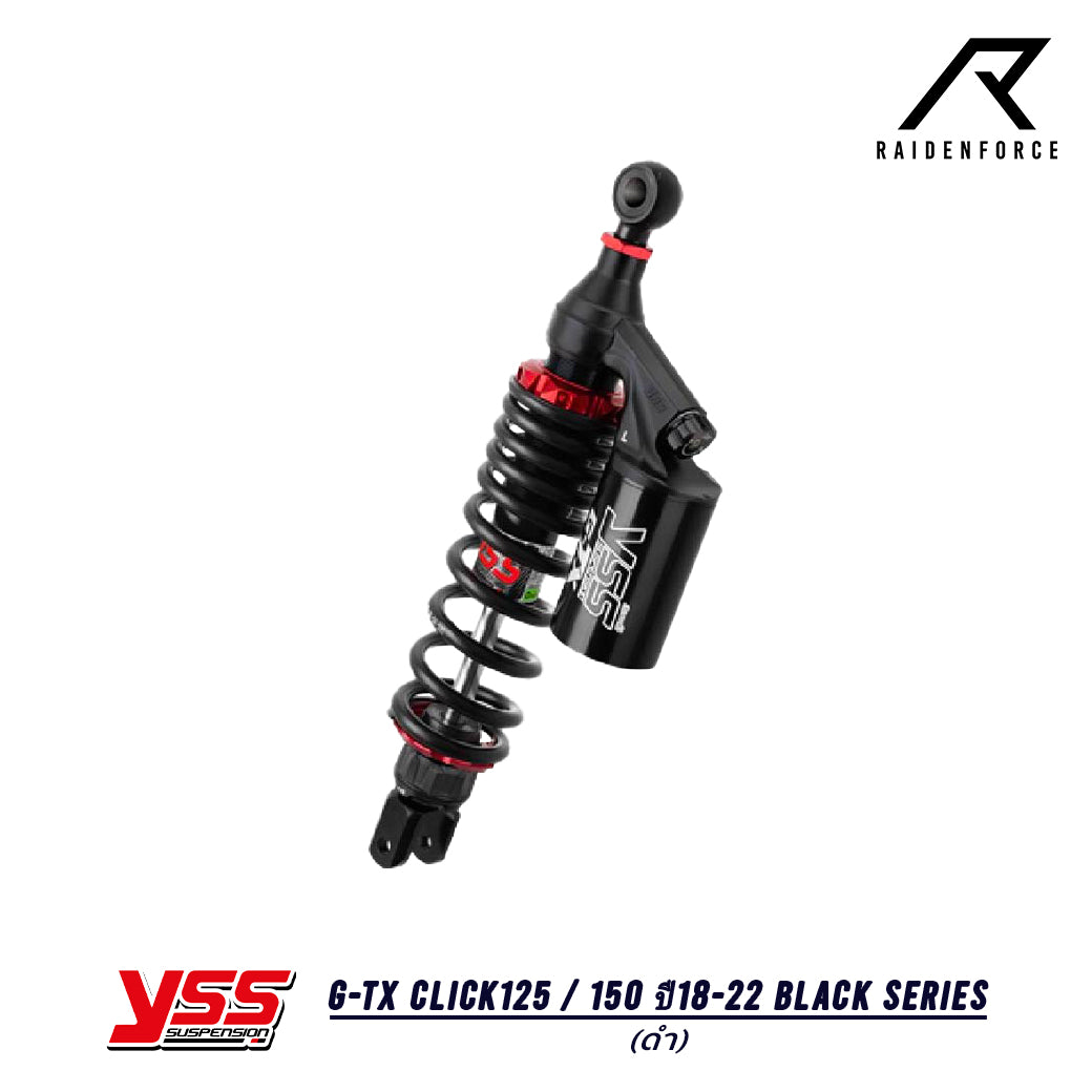 โช้ค YSS G-TX Honda Click125 / 150 ปี18-22 Black series สี ดำ/ดำ