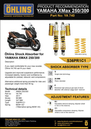 โช้ค Ohlins Yamaha Xmax YA740