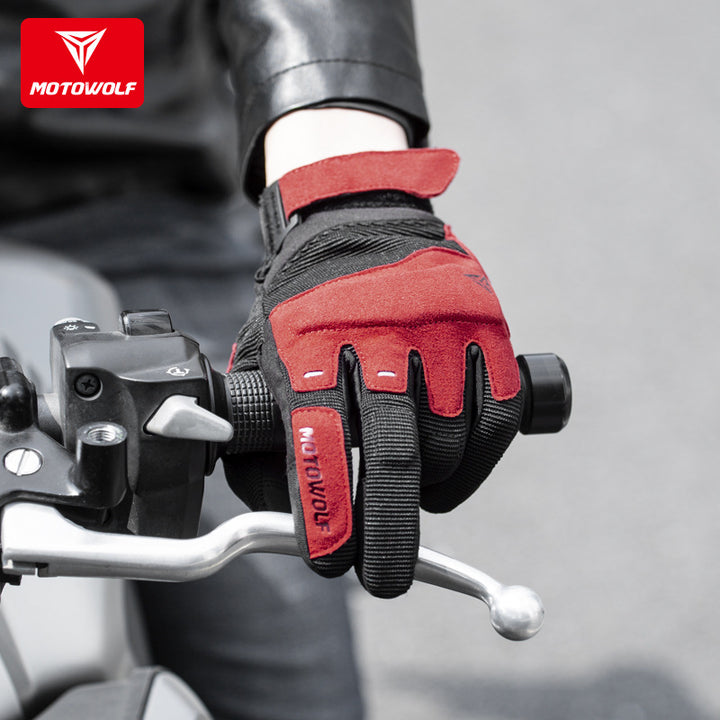 MOTOWOLF gloves model 0325 red