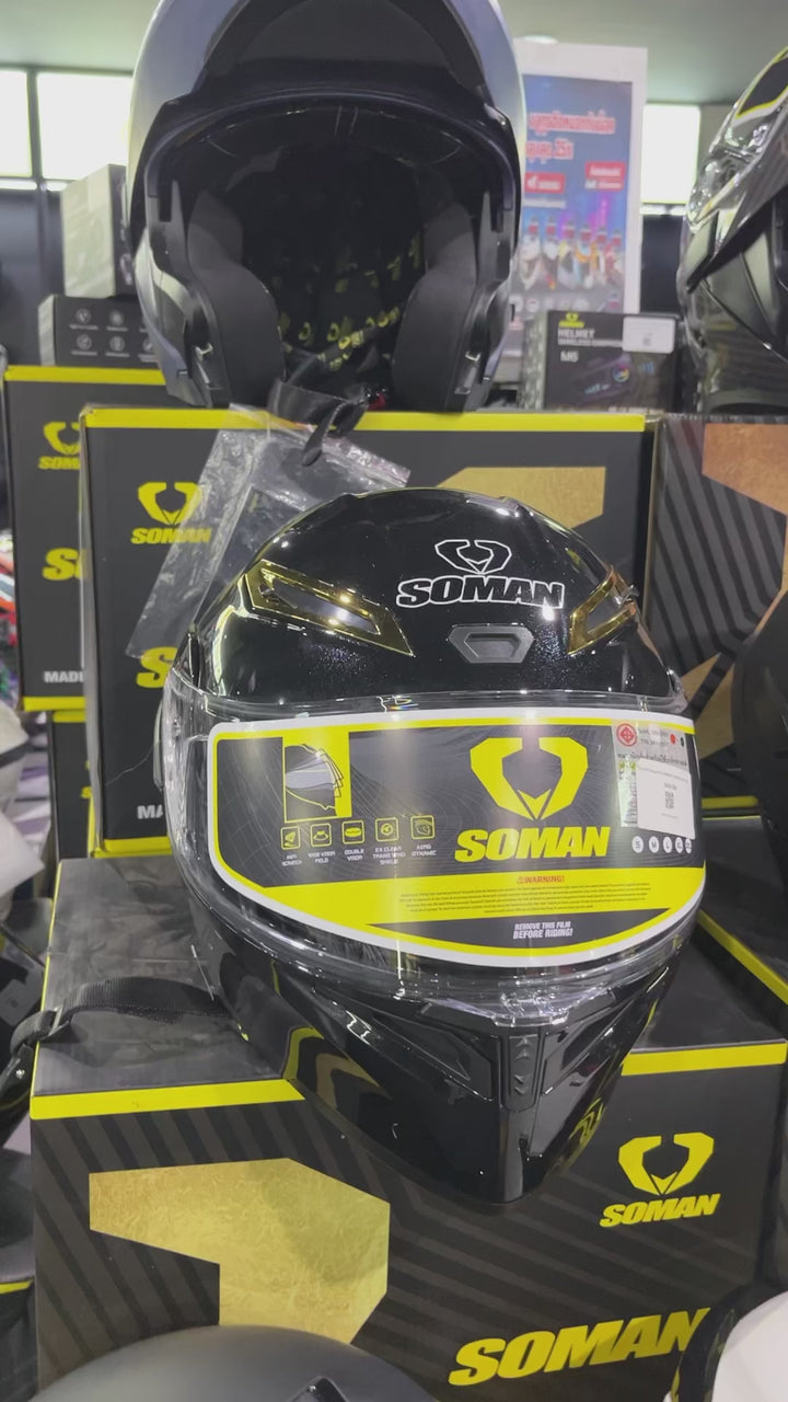 SOMAN Flip-up Helmet - SM955, Matte Blue
