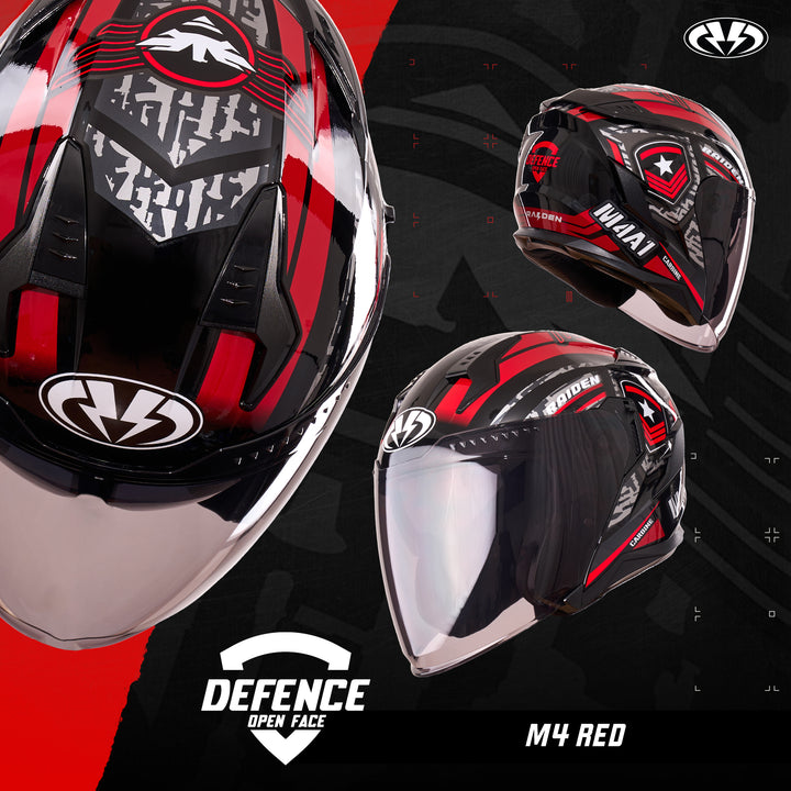 Raiden Defense Open face M4 Red helmet