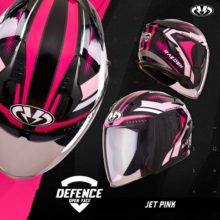 หมวกกันน็อค Raiden Defence Open face  Jet pink