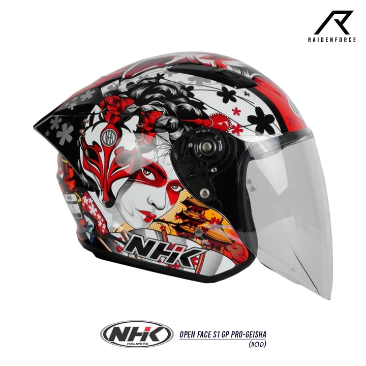 NHK OpenFaceS1GPPRO-GEISHA helmet, red