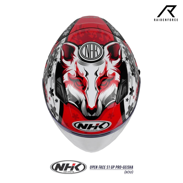 NHK OpenFaceS1GPPRO-GEISHA helmet, red