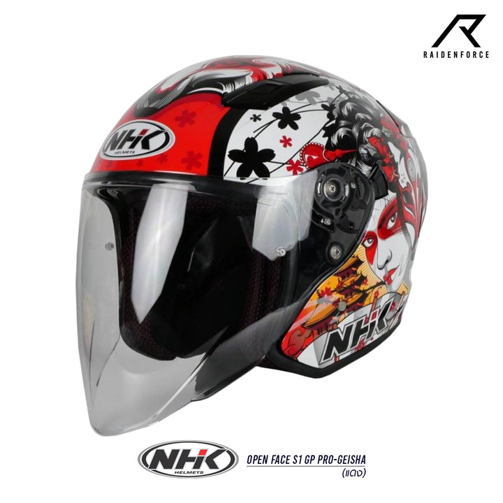 NHK OpenFaceS1GPPRO-GEISHA helmet, red