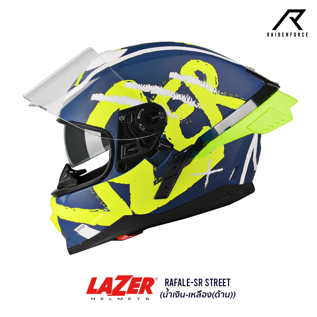 LAZER Helmet RAFALE Street Helmet Blue-Yellow (Matte)
