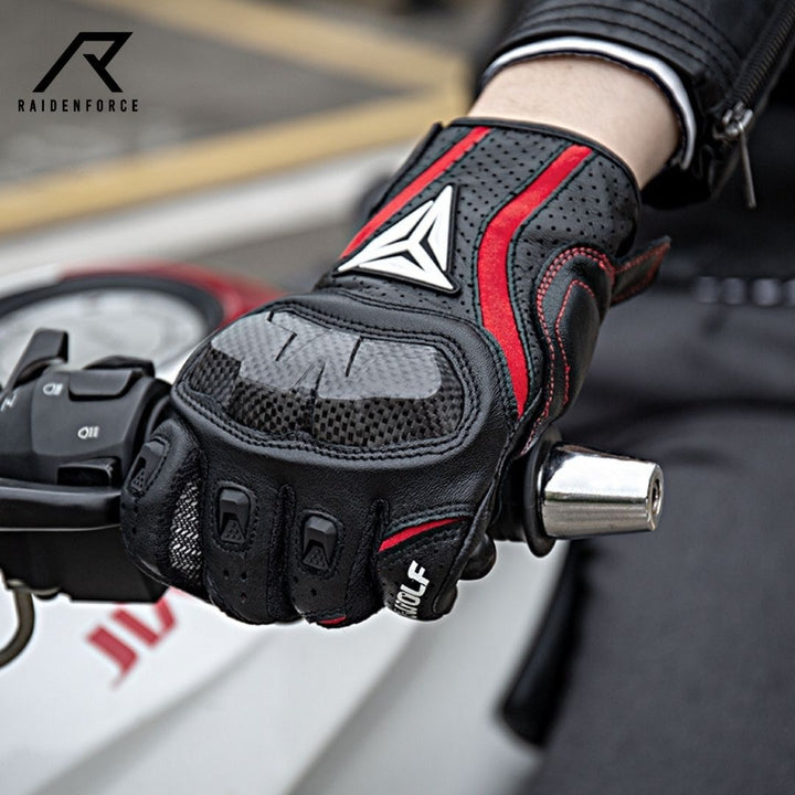 MOTOWOLF gloves, model 0305, black and red 